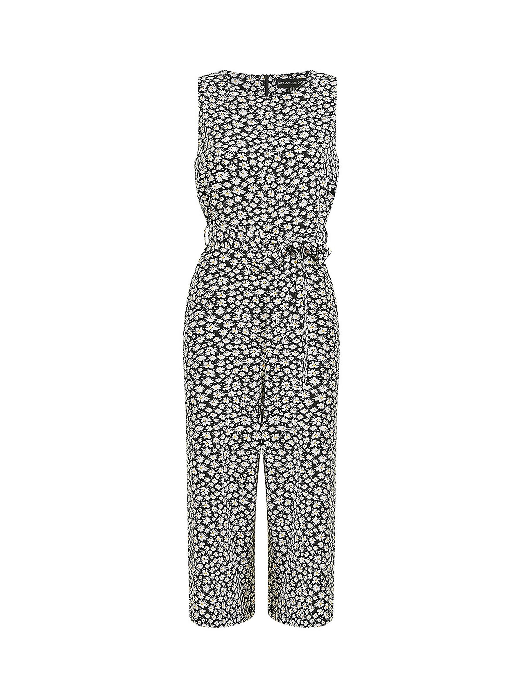 Buy Mela London Ditsy Daisy Print Sleeveless Culotte Jumpsuit, Black/Multi Online at johnlewis.com
