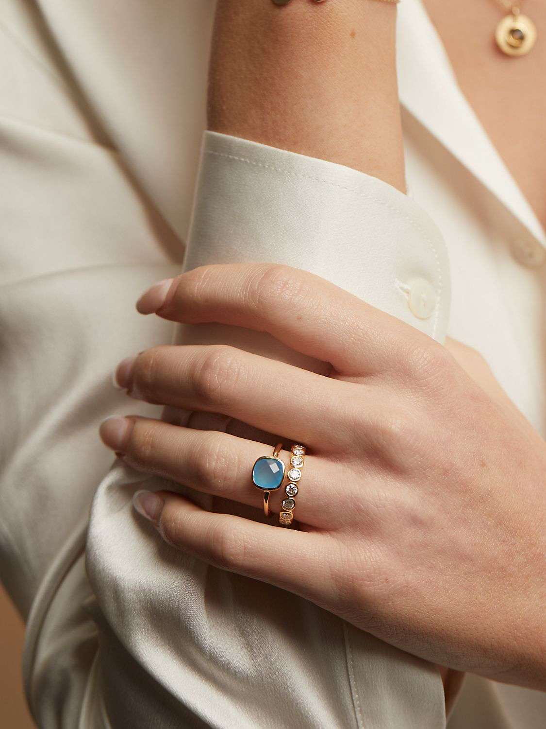 Buy Auree Mondello Blue Chalcedony Ring, Gold Online at johnlewis.com