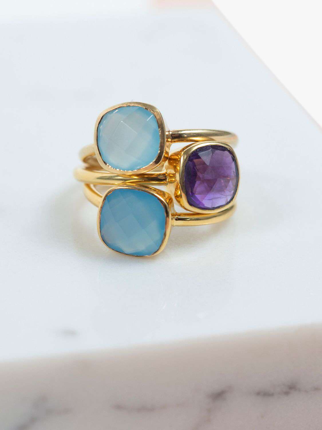 Buy Auree Mondello Blue Chalcedony Ring, Gold Online at johnlewis.com