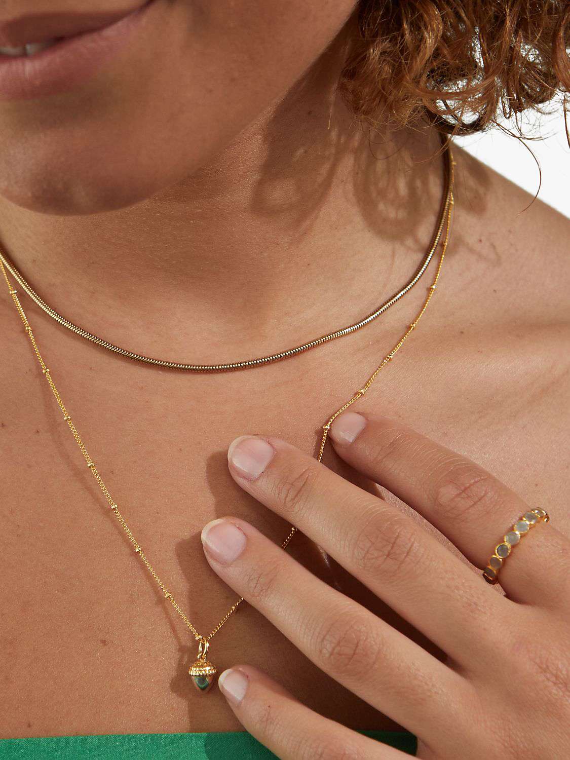 Buy Auree Ortigia Labradorite Scallop Shaped Band Ring, Gold/Grey Online at johnlewis.com