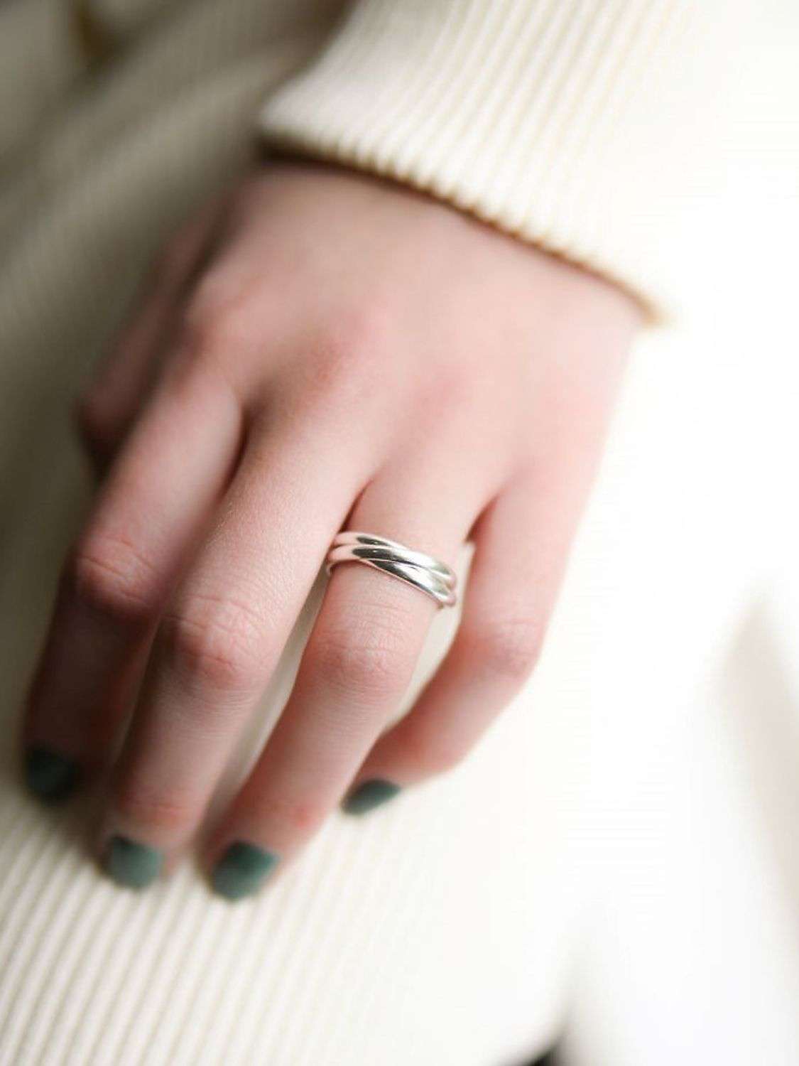 Buy Auree Knightsbridge Russian Interlinking Wedding Ring, Silver Online at johnlewis.com