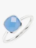 Auree Mondello Blue Chalcedony Ring, Silver