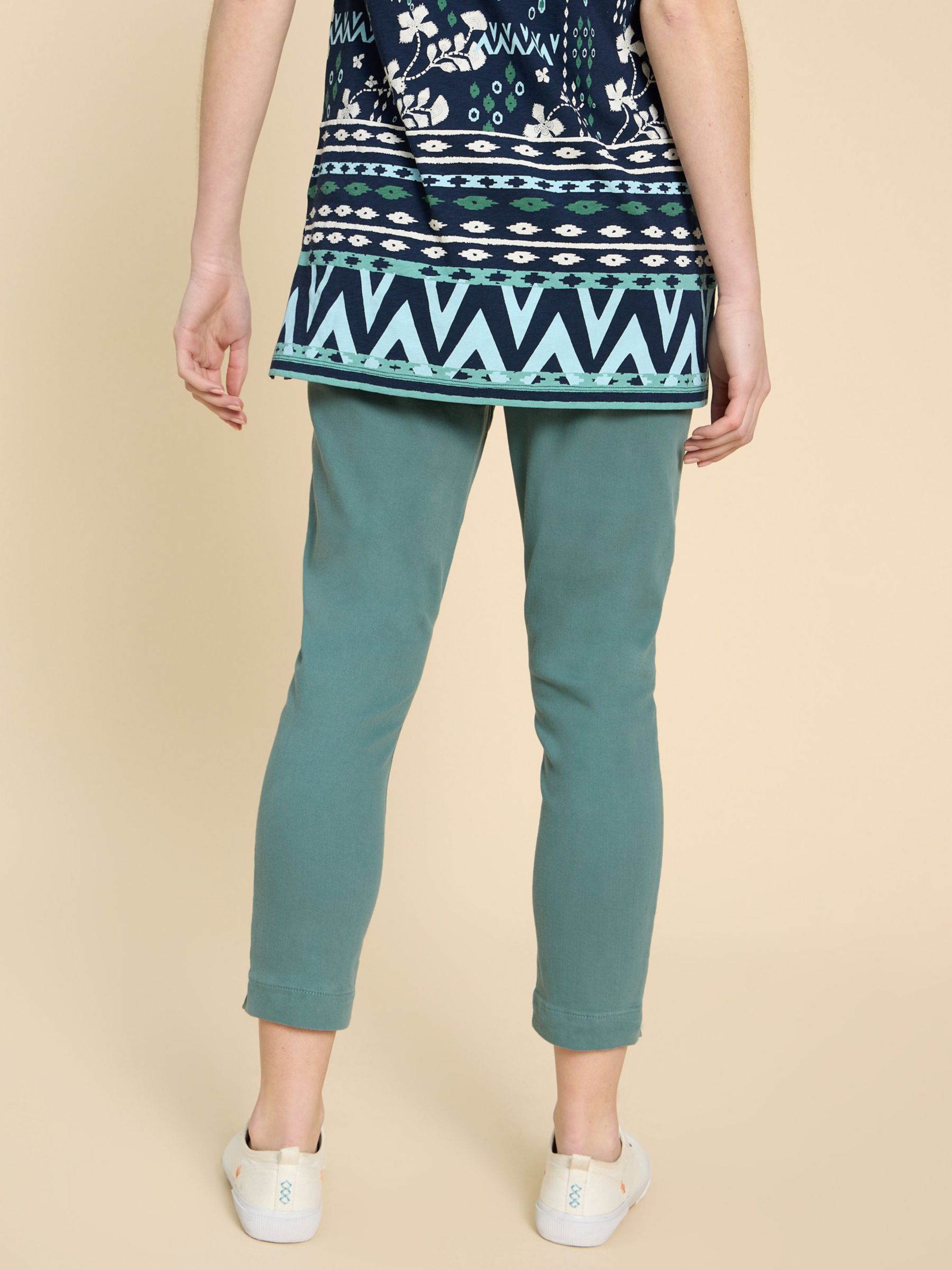 White Stuff Janey Cropped Jeggings, Mid Teal, 6