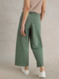 White Stuff Tia Wide Leg Cropped Jeans, Mid Green