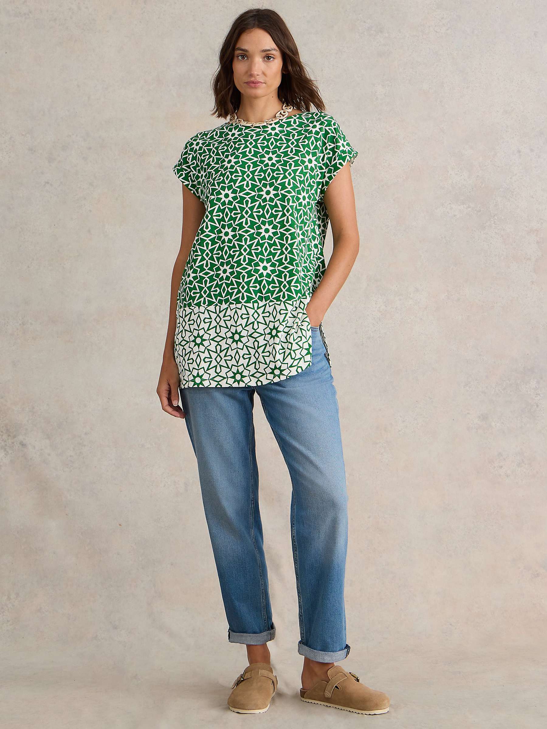 Buy White Stuff Carrie Cotton Tunic, Green Online at johnlewis.com
