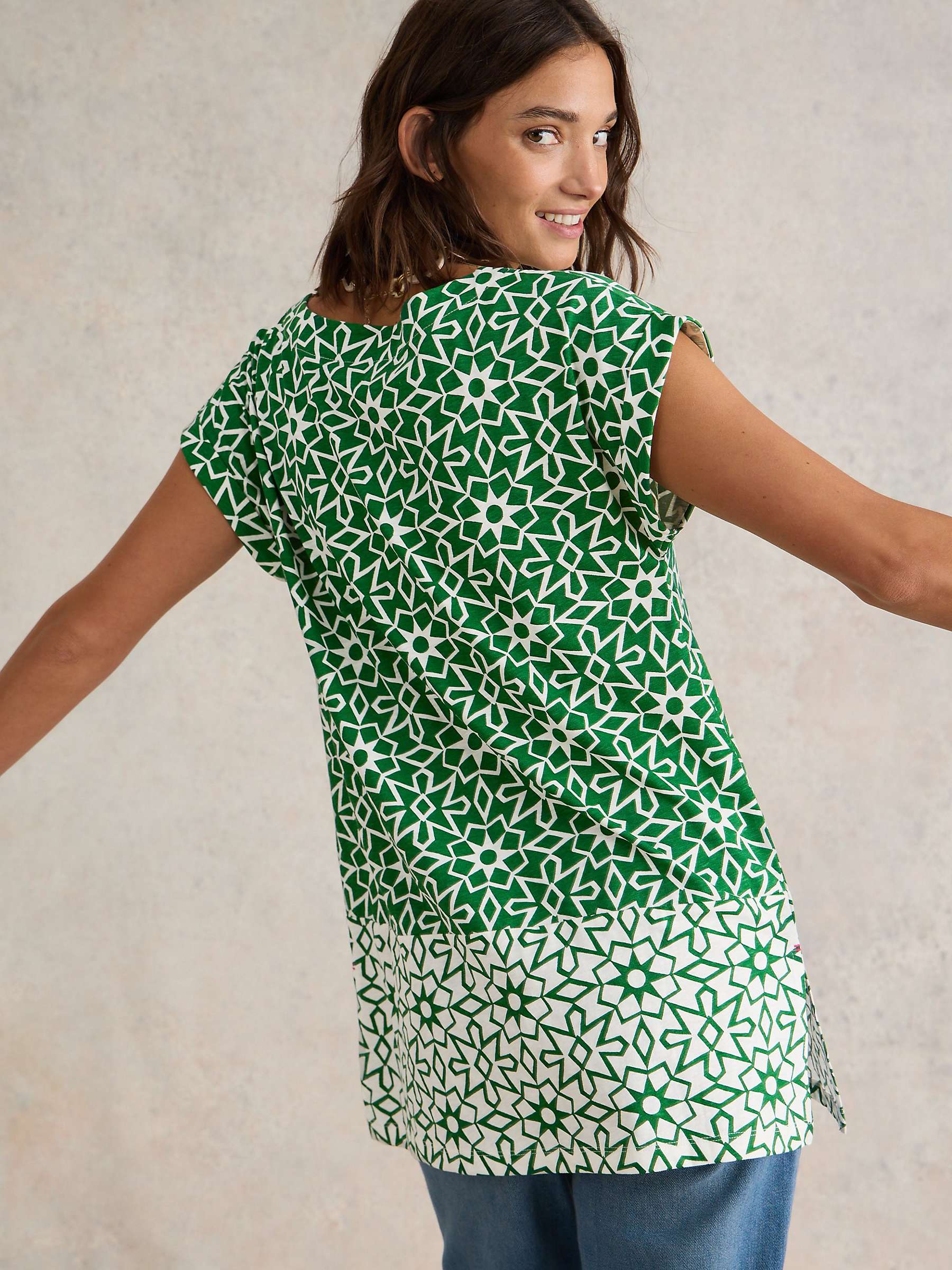 Buy White Stuff Carrie Tunic Top, Green Online at johnlewis.com