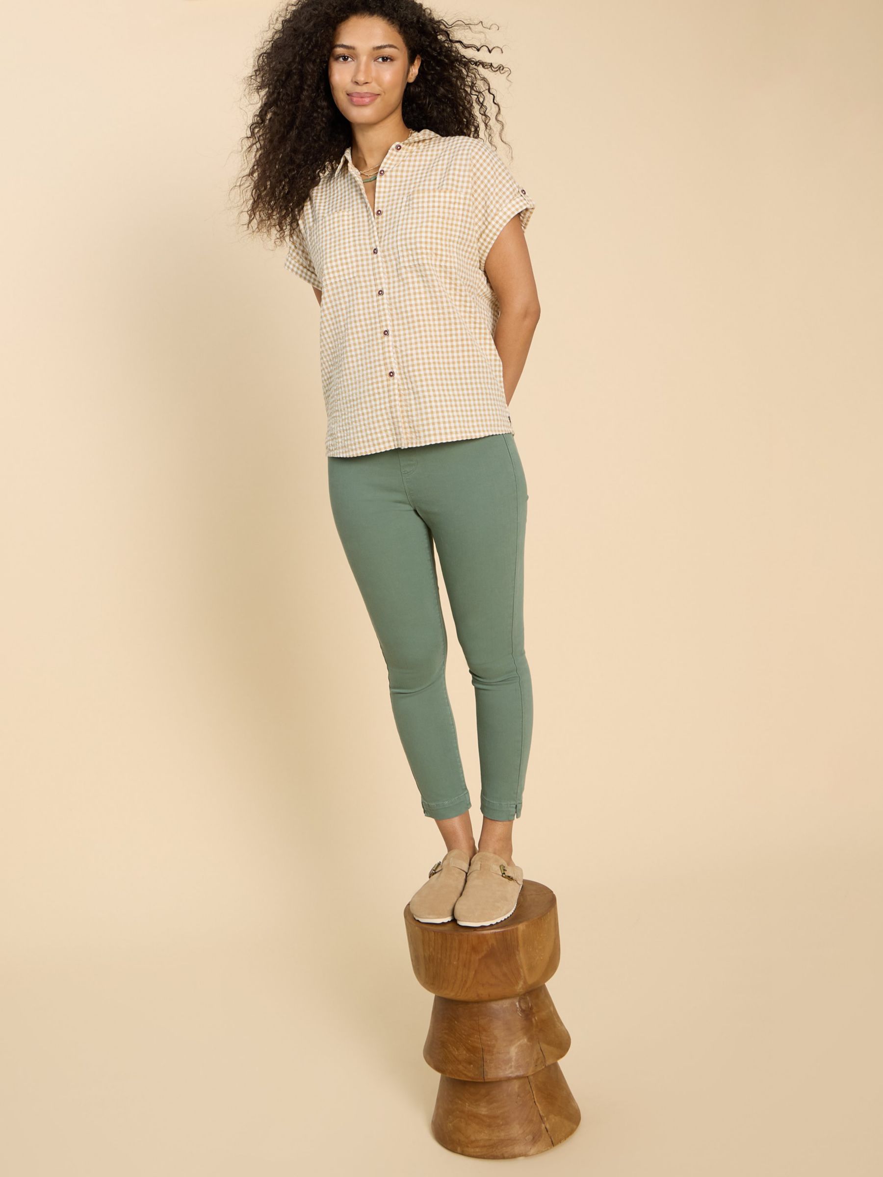 White Stuff Janey Cropped Jeggings, Mid Green at John Lewis & Partners