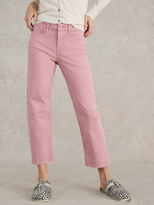 White Stuff Blake Straight Leg Jeans, Dusky Pink