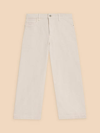 White Stuff Tia Wide Leg Cropped Jeans, Natural White