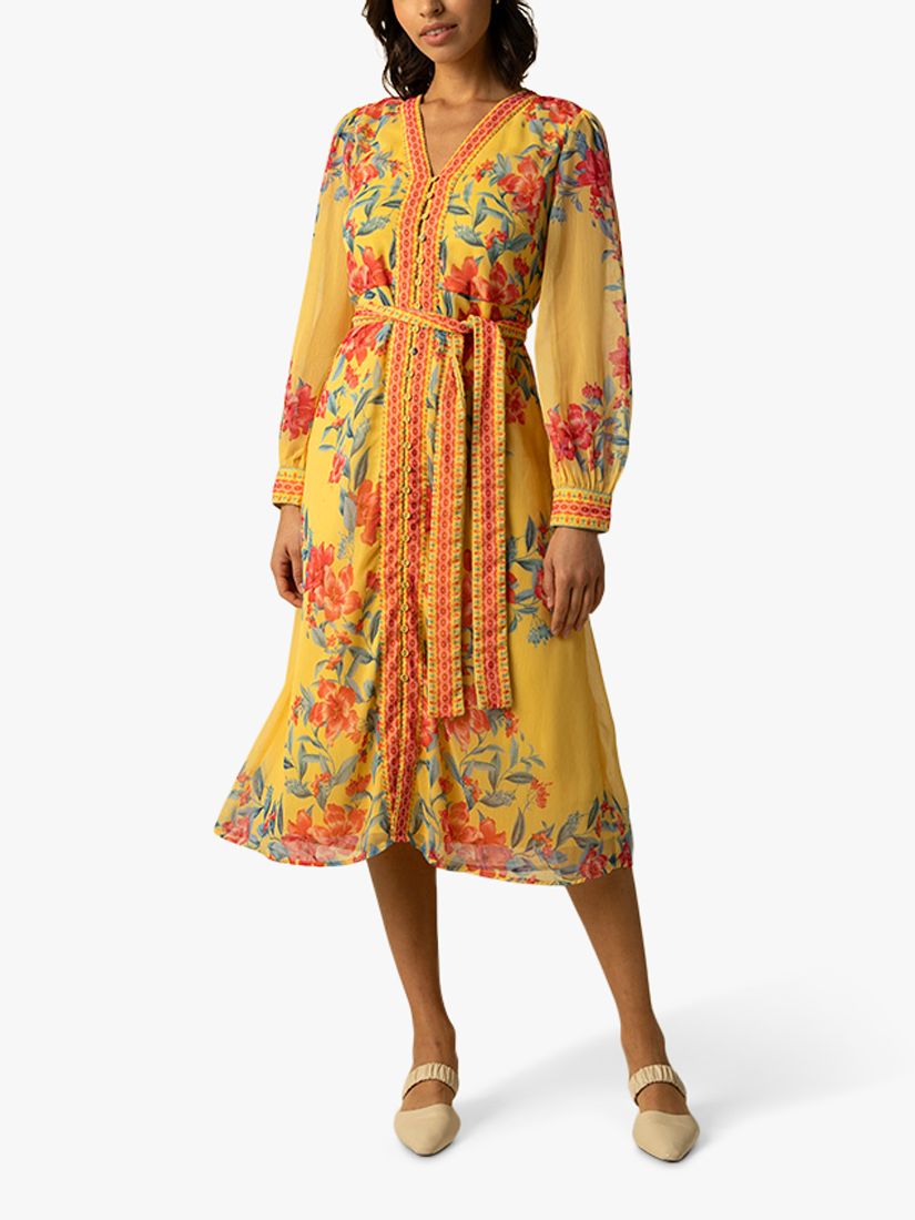 Raishma Naomi Floral Midi Dress, Yellow