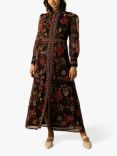 Raishma Aspen Floral Bishop Sleeve Maxi Dress, Black
