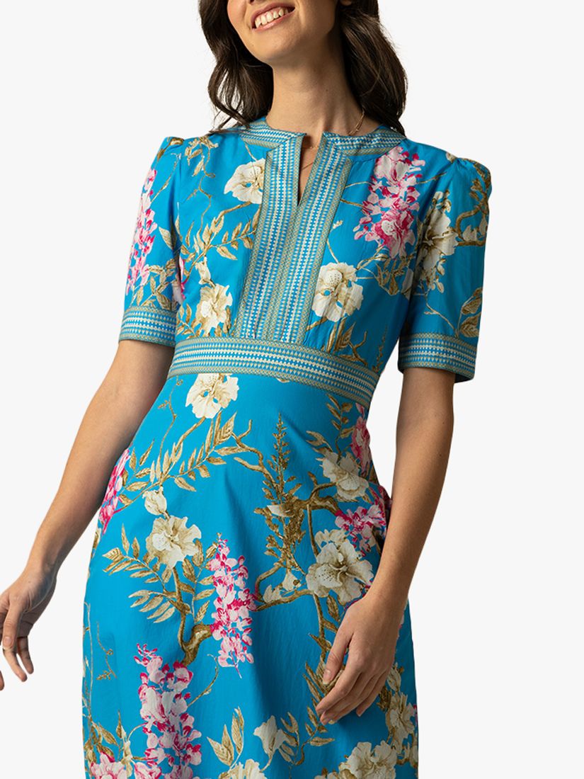 Raishma Darcie Floral Maxi Dress, Blue, 8