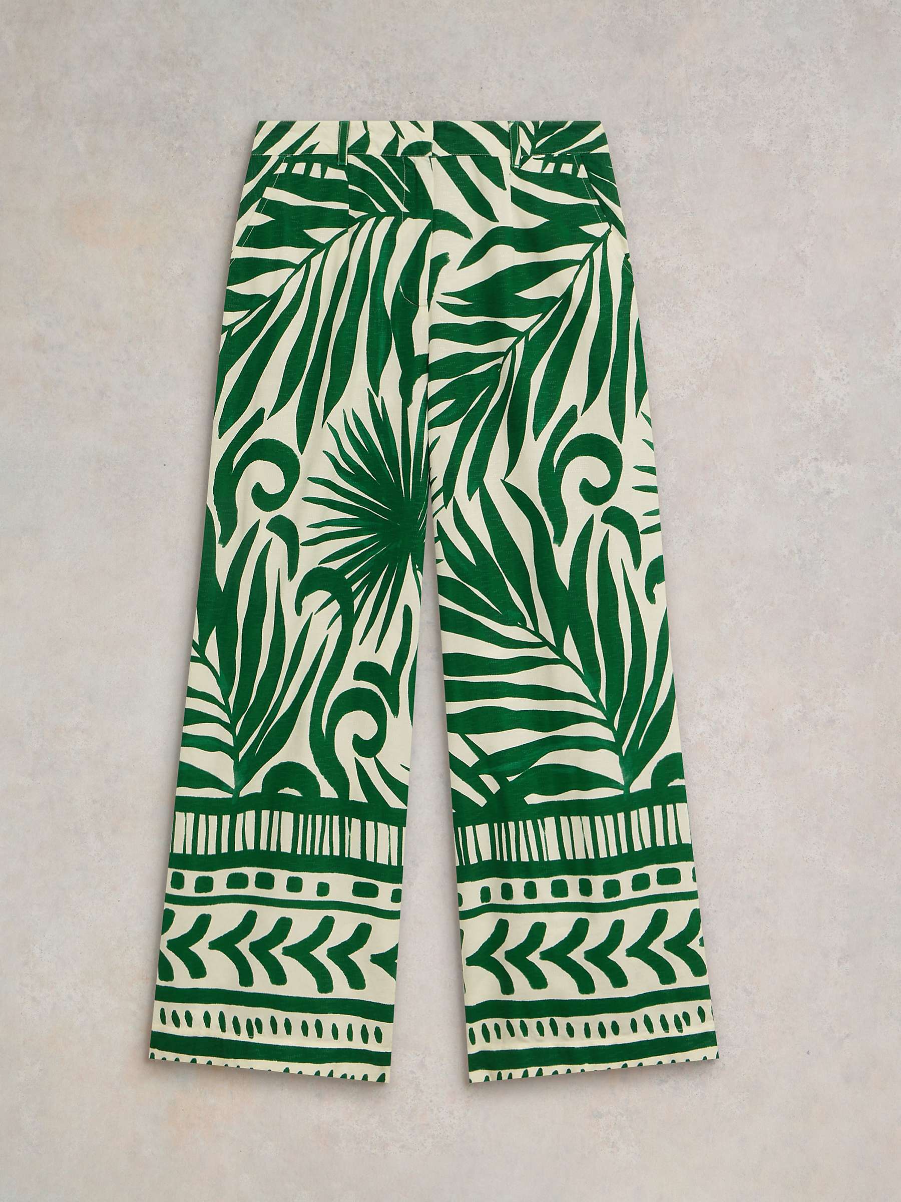 Buy White Stuff Lucinda Eco Vero Wide Leg Trousers, Green Online at johnlewis.com