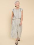 White Stuff Lisette Stripe Linen Blend Culottes, Natural