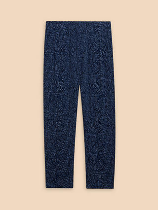White Stuff Maison Abstract Print Trousers, Navy