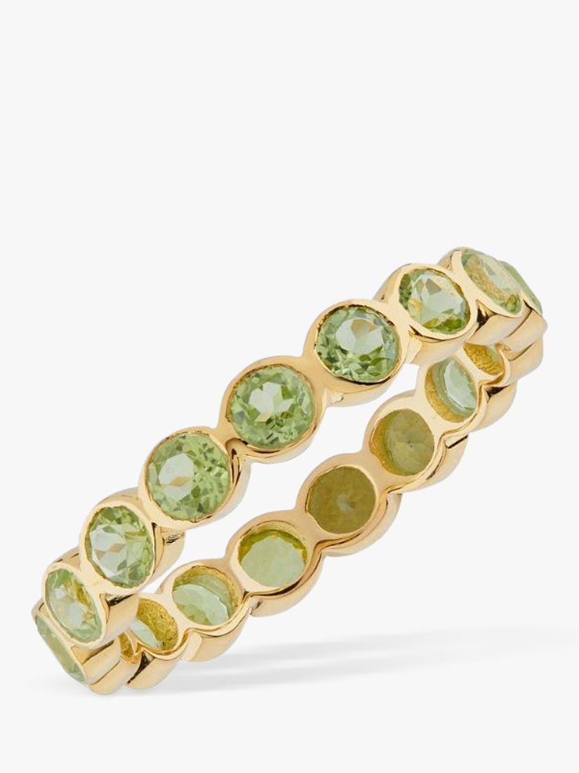 Auree Ortigia Peridot Band Ring, Green/Gold, M