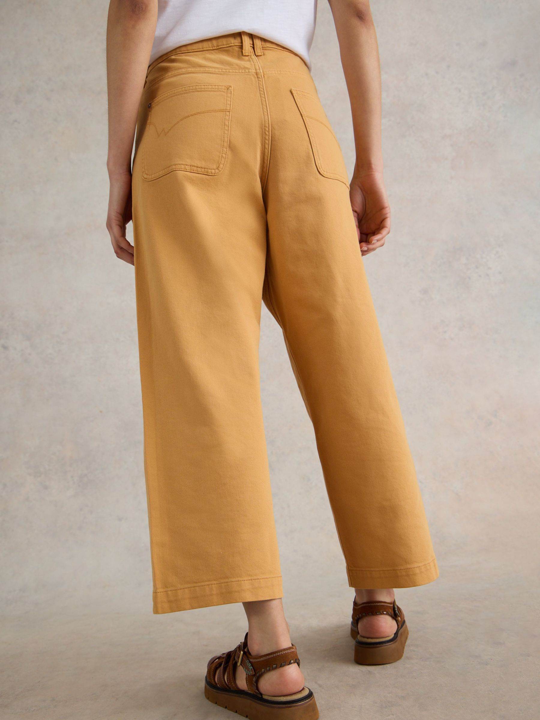 White Stuff Tia Wide Leg Cropped Jeans, Mid Yellow, 6
