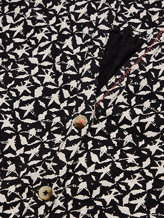 White Stuff Tulip Print Sleeveless Organic Cotton Top, Black/White