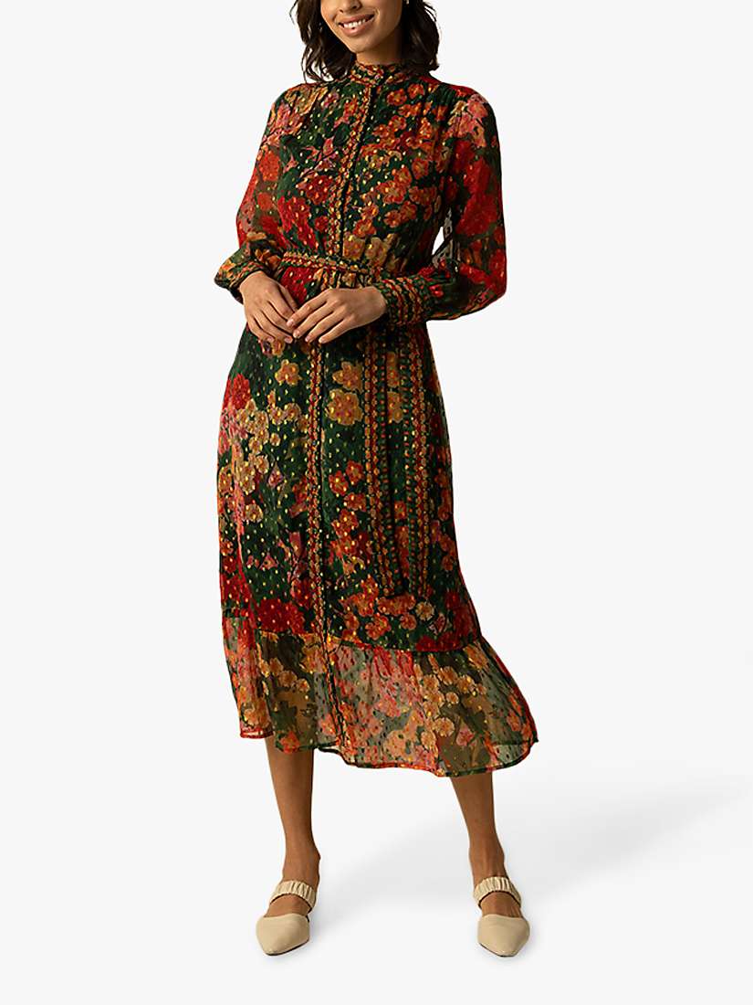 Buy Raishma Olive Floral Midi Dress Online at johnlewis.com