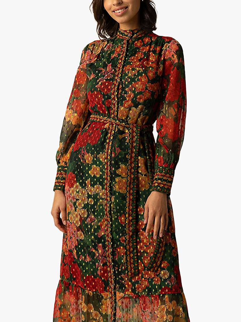 Buy Raishma Olive Floral Midi Dress Online at johnlewis.com