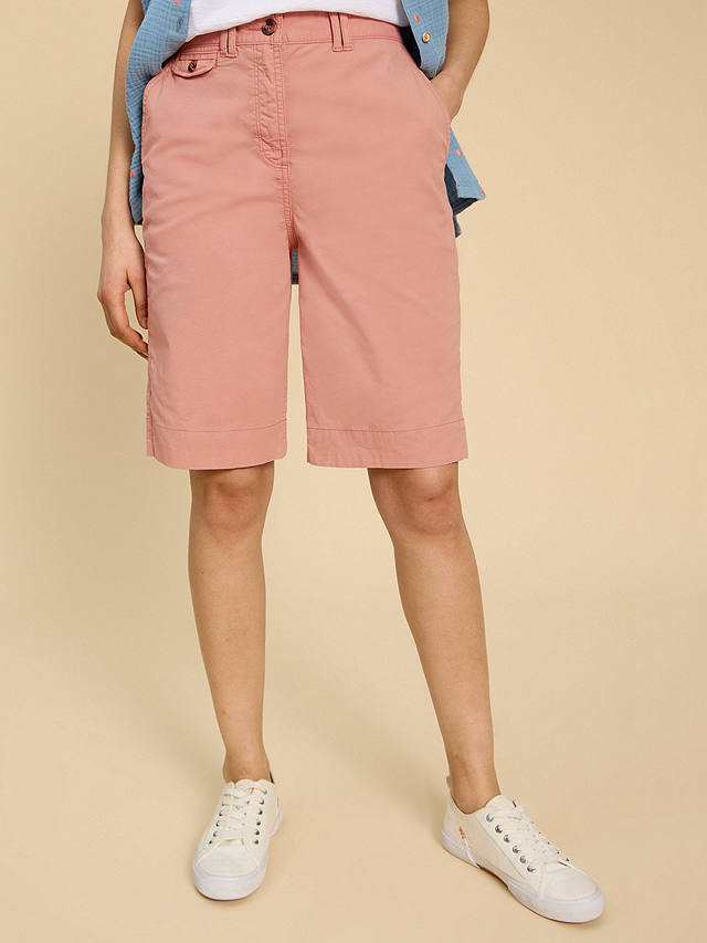 White Stuff Hayley Chino Shorts, Mid Pink