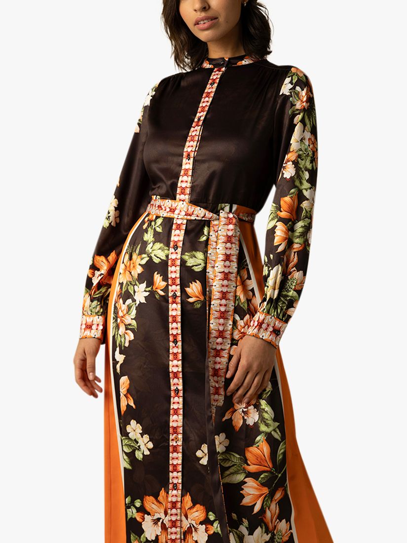 Raishma Kiara Floral Maxi Dress, Brown, 18