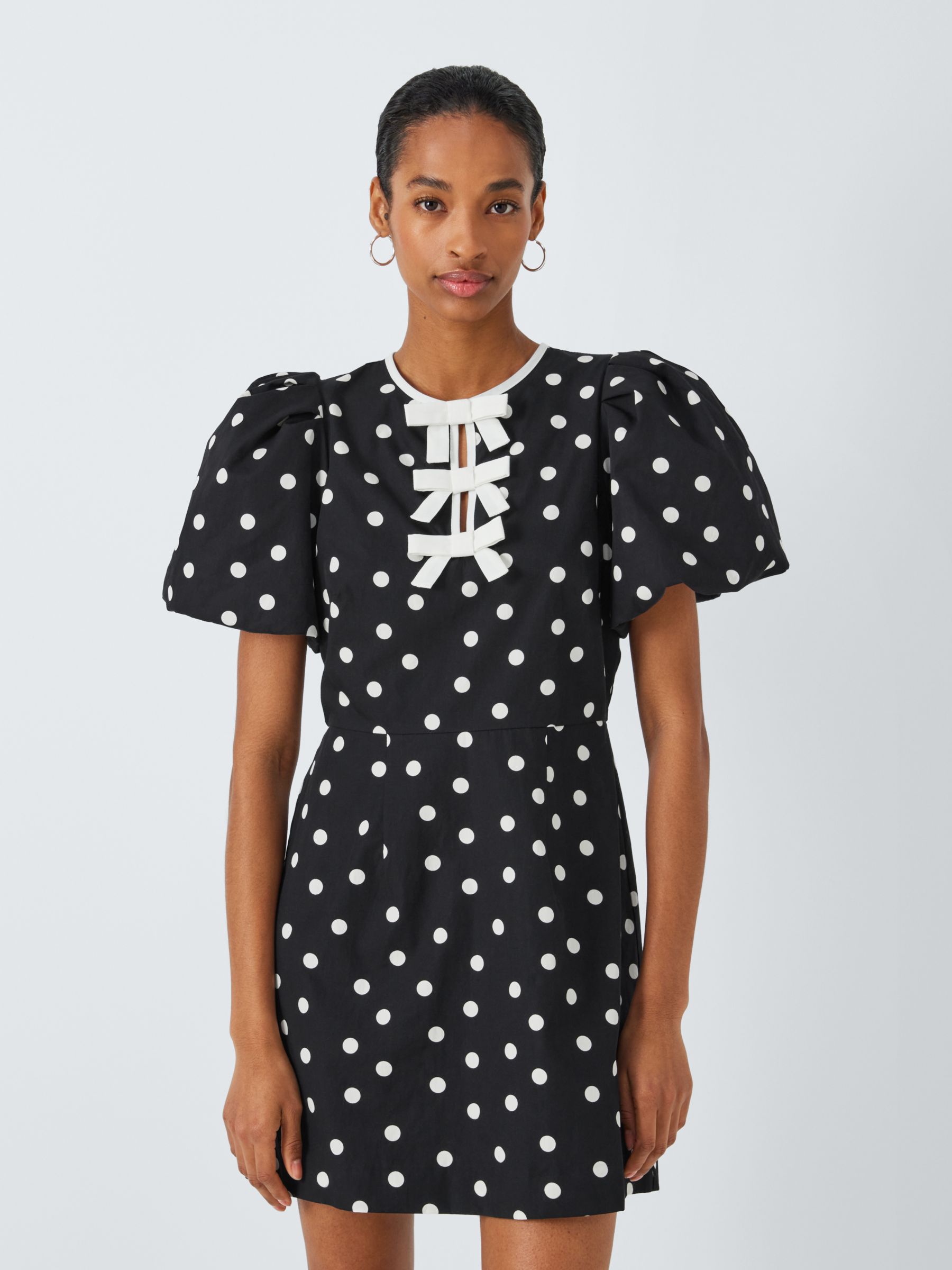 Queens of archive Iris Polka Dot Mini Dress, Black/Multi, M