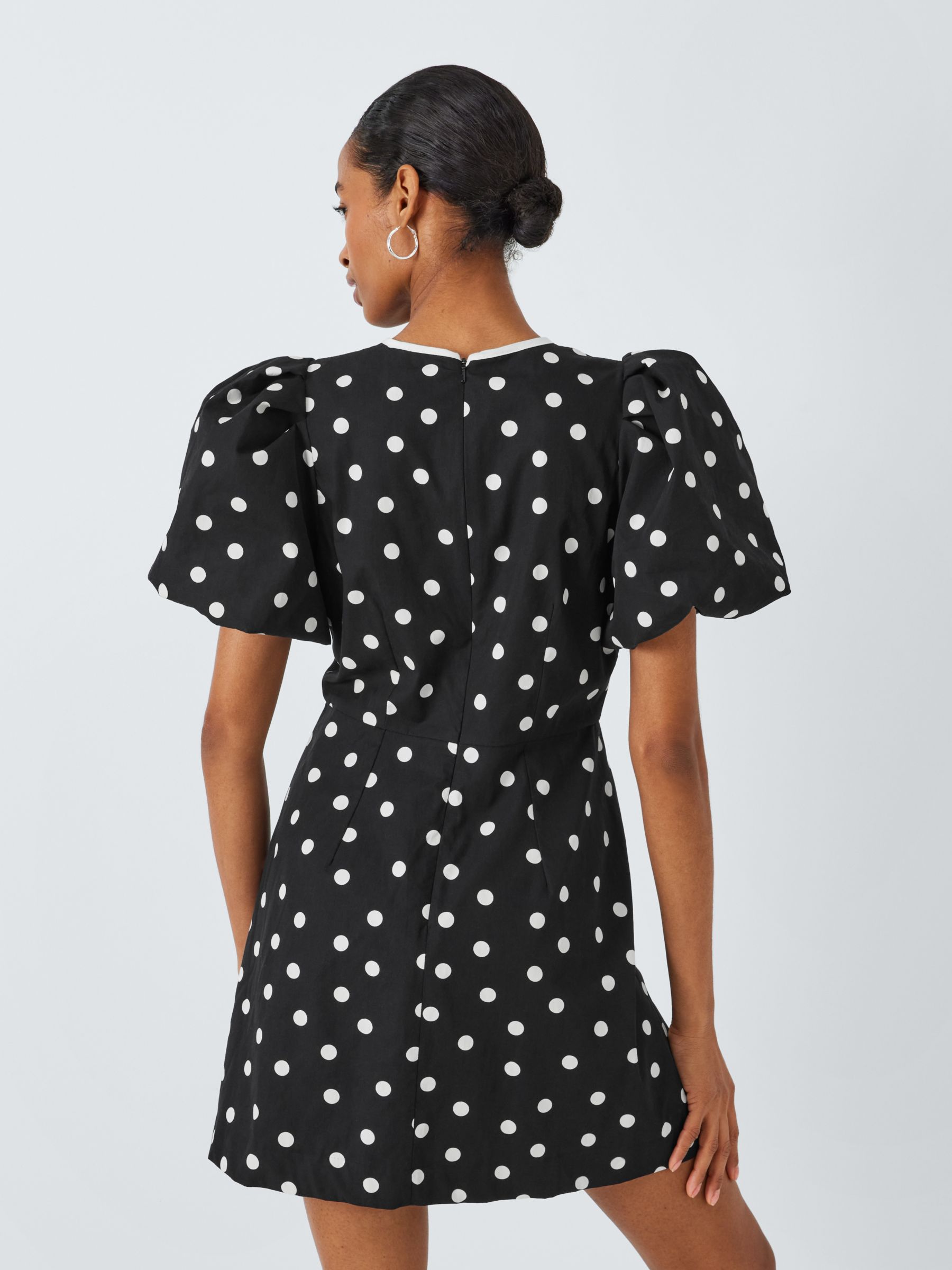 Buy Queens of archive Iris Polka Dot Mini Dress, Black/Multi Online at johnlewis.com