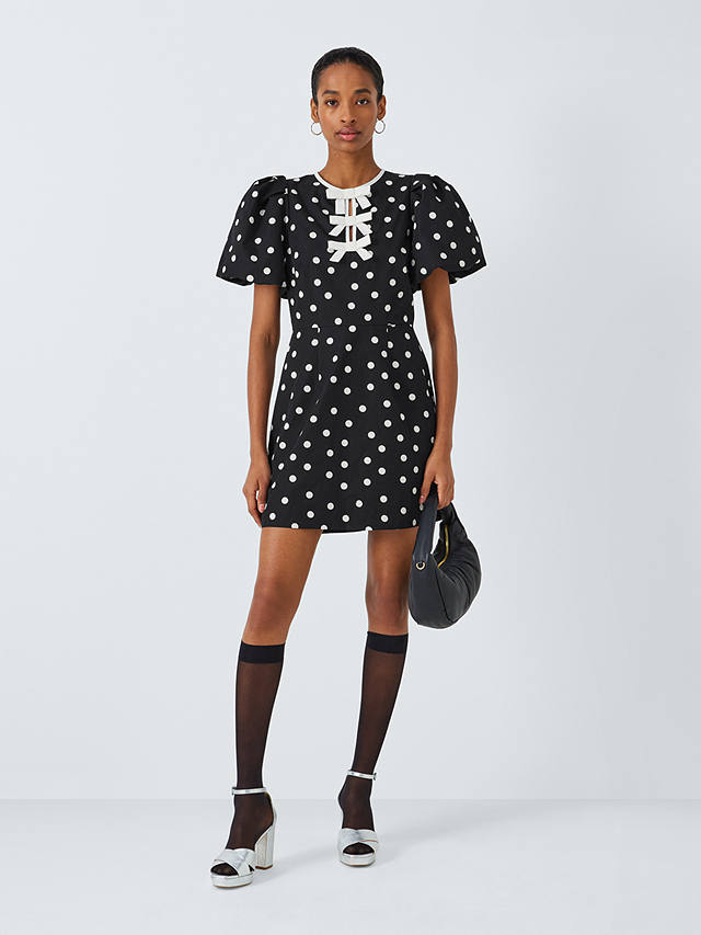 Queens of archive Iris Polka Dot Mini Dress, Black/Multi