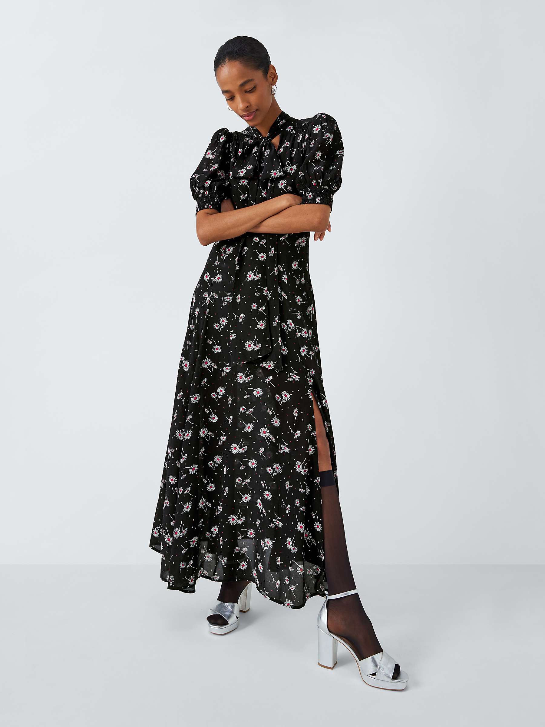 Buy Queens of archive Rhiannon Daisy Print Maxi Dress, Black/Multi Online at johnlewis.com