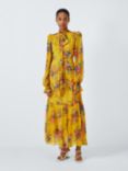 Queens of archive Elvira Floral Print Maxi Dress, Banana/Multi