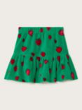 Monsoon Kids' Sally Strawberry Velour Skirt, Green