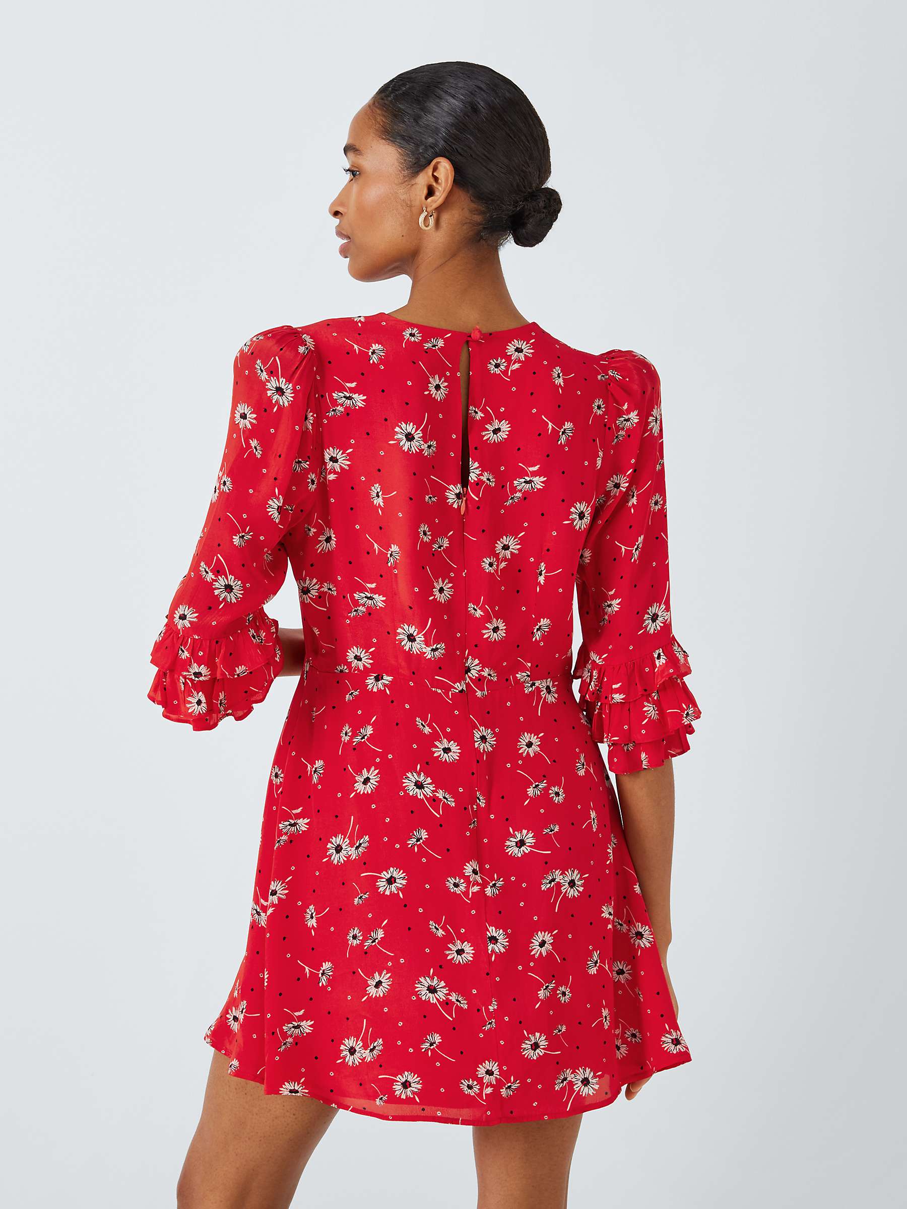Buy Queens of archive Peggy Daisy Print Mini Dress, Red/Multi Online at johnlewis.com