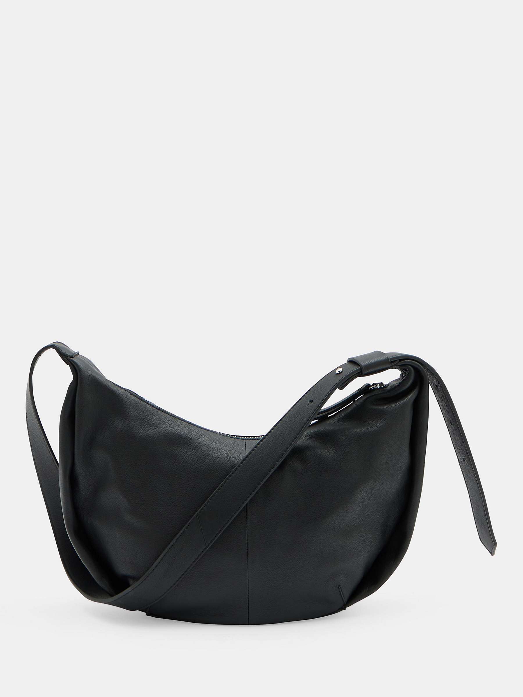 Buy HUSH Lydia Leather Scoop Crossbody Bag, Black Online at johnlewis.com