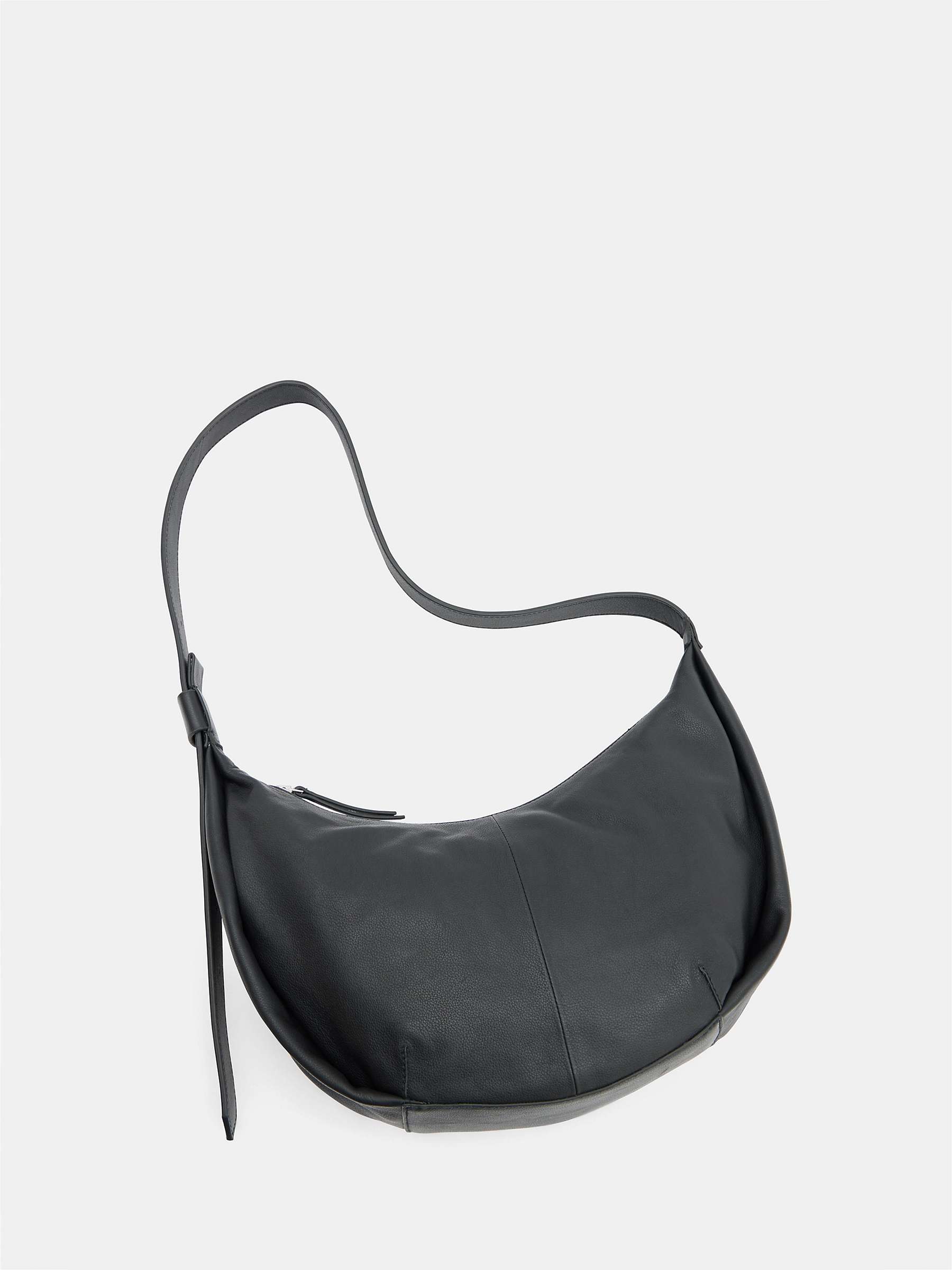 Buy HUSH Lydia Leather Scoop Crossbody Bag, Black Online at johnlewis.com