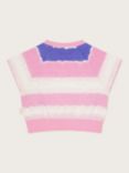 Monsoon Kids' Sadie Tie Dye Stripe Top, Pink/Multi