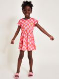 Monsoon Kids' Checked Cut Out Sun Jersey Dress, Multi