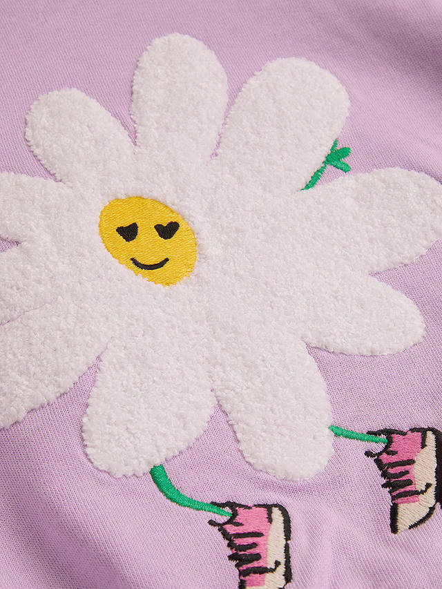 Monsoon Kids' Fun Daisy Brushed Back Hooded Sweatshirt, Lilac