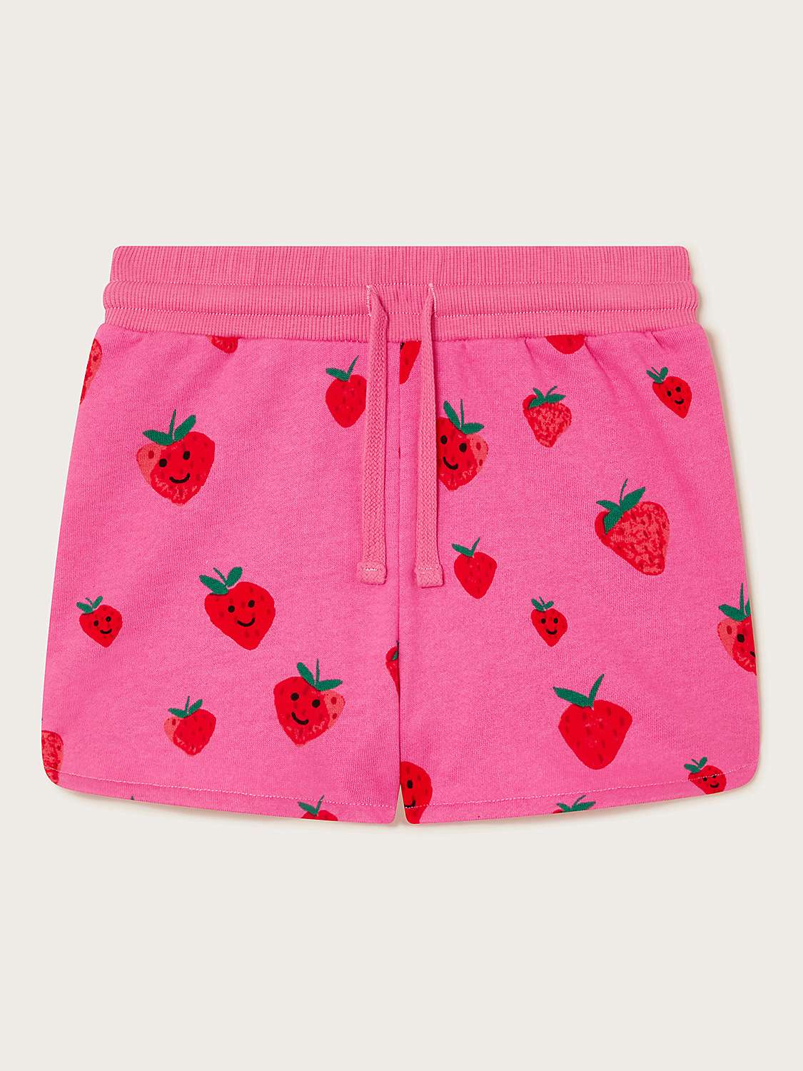 Buy Monsoon Kids' Sally Strawberry Drawstring Shorts, Pink Online at johnlewis.com