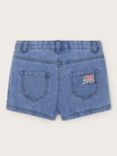 Monsoon Kids' Applique Flower Denim Shorts, Blue