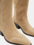 HUSH Winona Western Suede Boots, Taupe