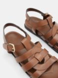 HUSH Rose Leather Cage Footbed Sandals, Tan