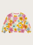 Monsoon Kids' Retro Floral Print Sweatshirt, Multi
