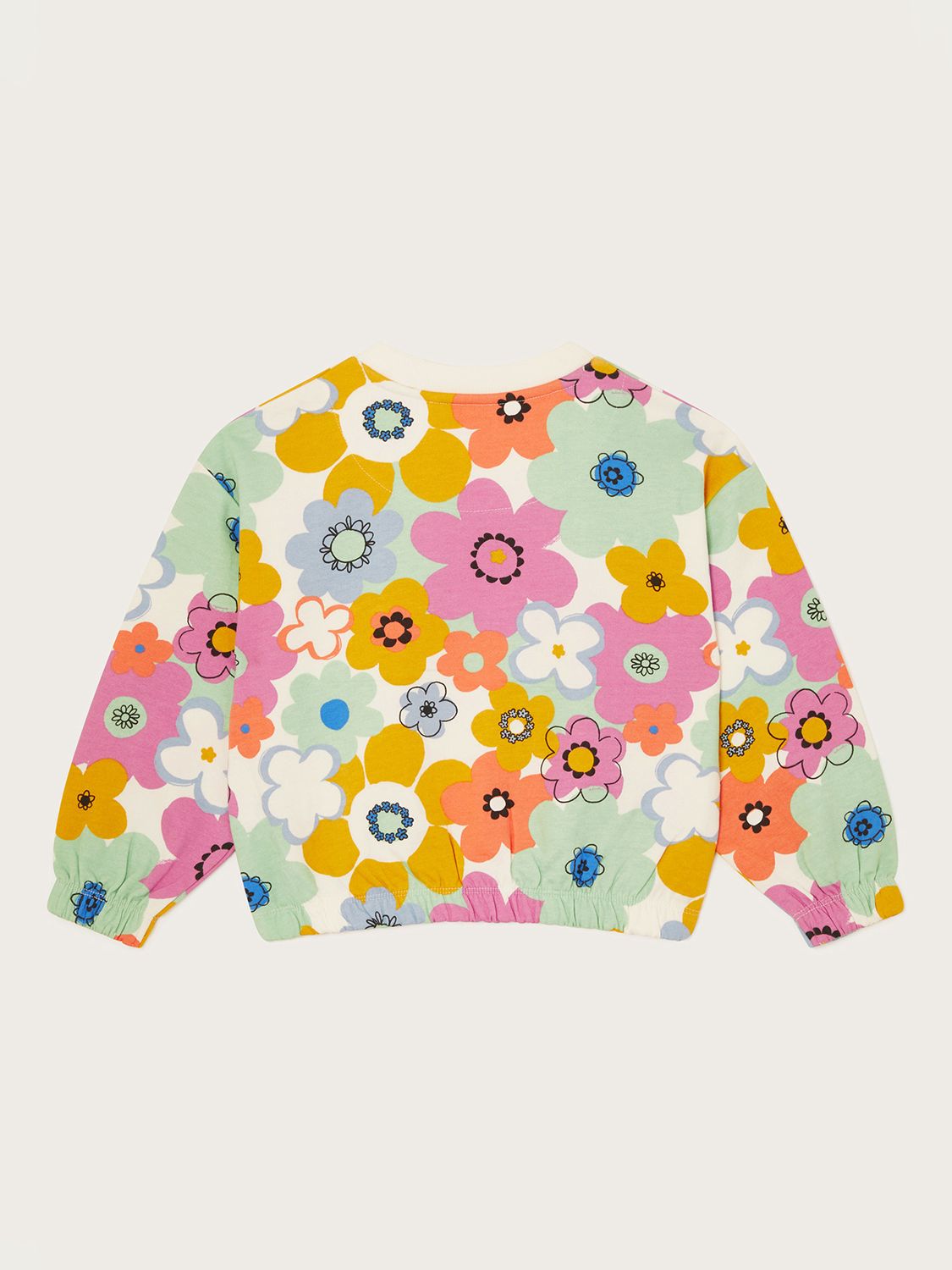 Monsoon Kids' Retro Floral Print Sweatshirt, Multi, 3-4 years