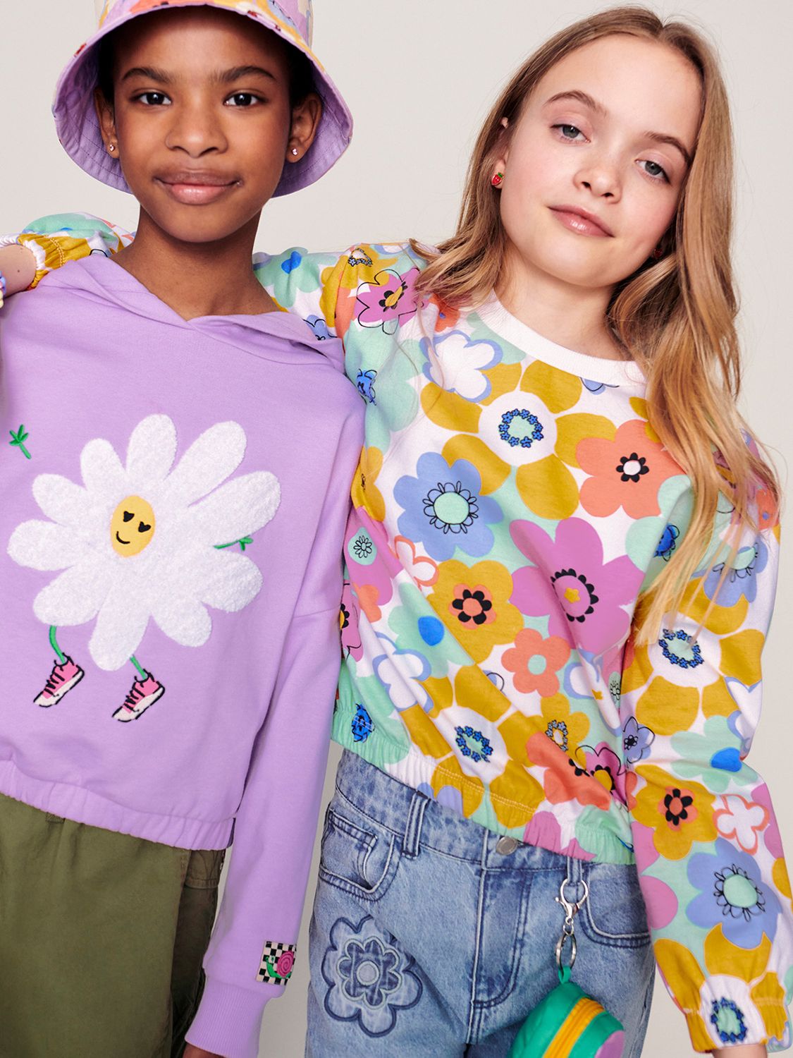 Monsoon Kids' Retro Floral Print Sweatshirt, Multi, 3-4 years