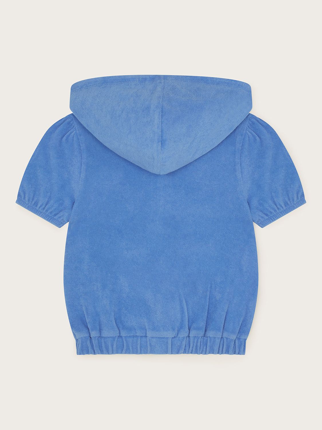 Buy Monsoon Kids' Towelling Zip Up Short Sleeve Hoodie, Blue Online at johnlewis.com