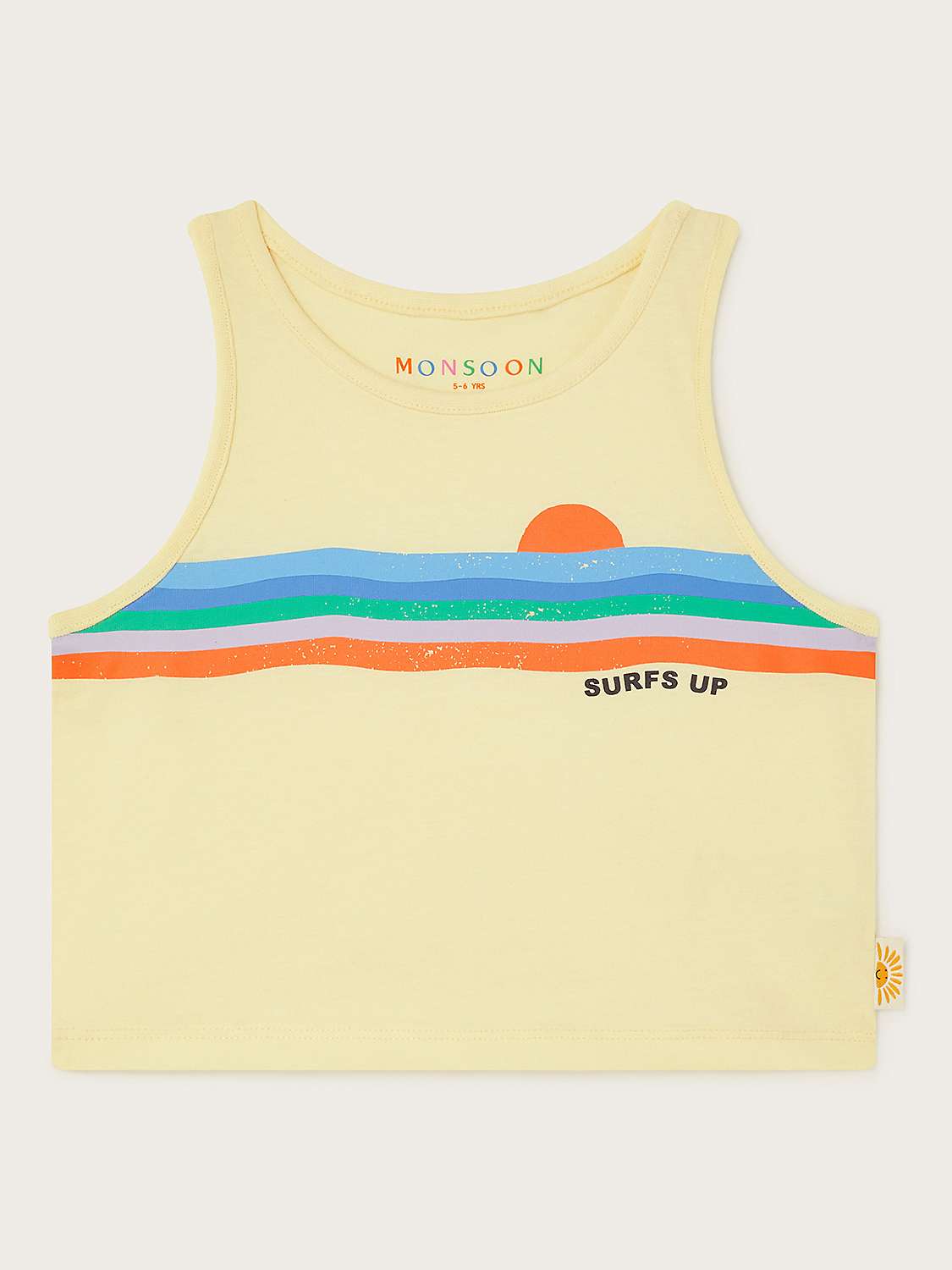 Buy Monsoon Kids' Surfs Up Vest Top, Yellow/Multi Online at johnlewis.com