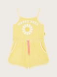 Monsoon Kids' Happy Days Towelling Playsuit, Yellow
