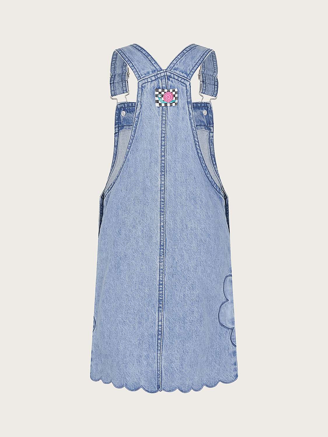 Buy Monsoon Kids' Floral Denim Pinafore Dress, Blue Online at johnlewis.com