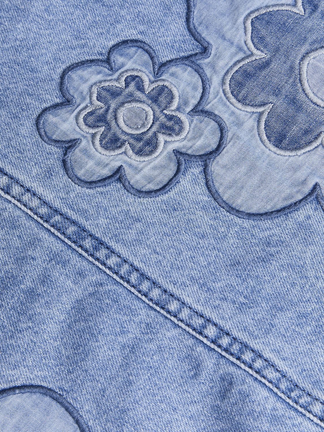 Buy Monsoon Kids' Floral Denim Pinafore Dress, Blue Online at johnlewis.com